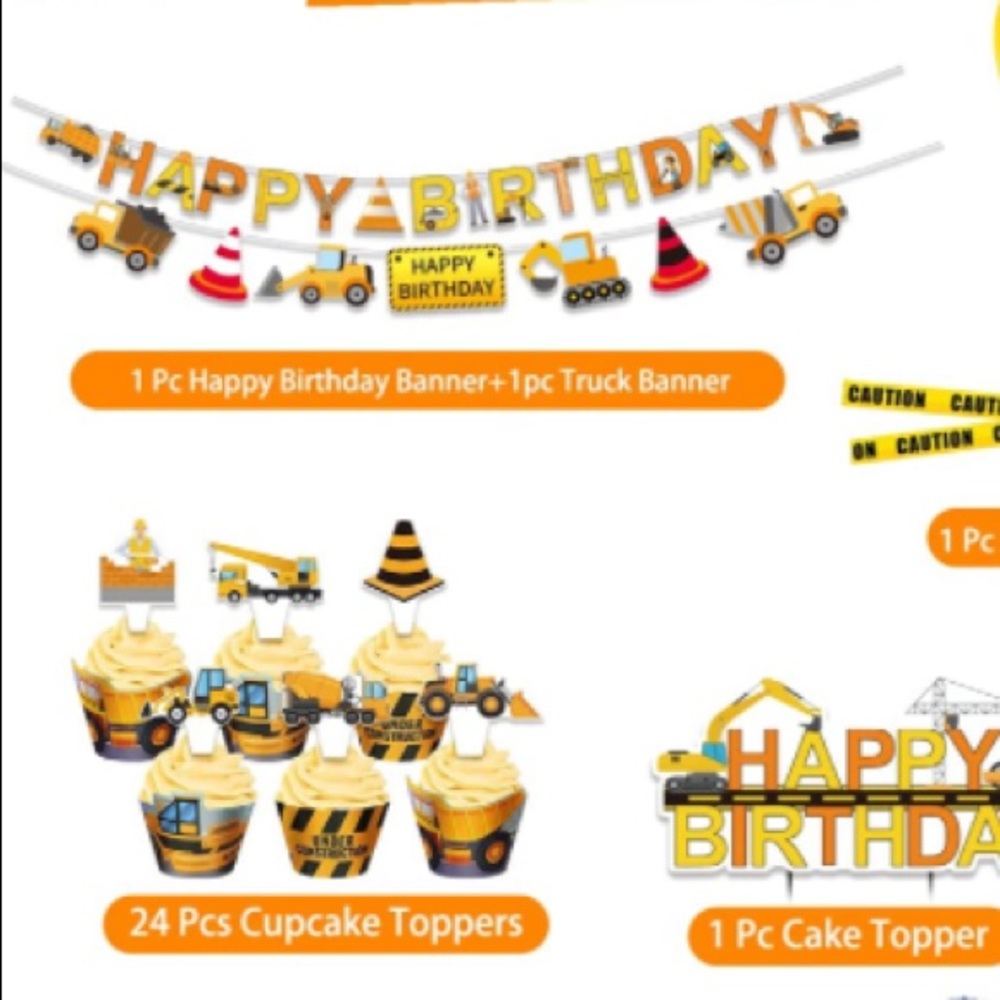 NWT Construction Party Decor